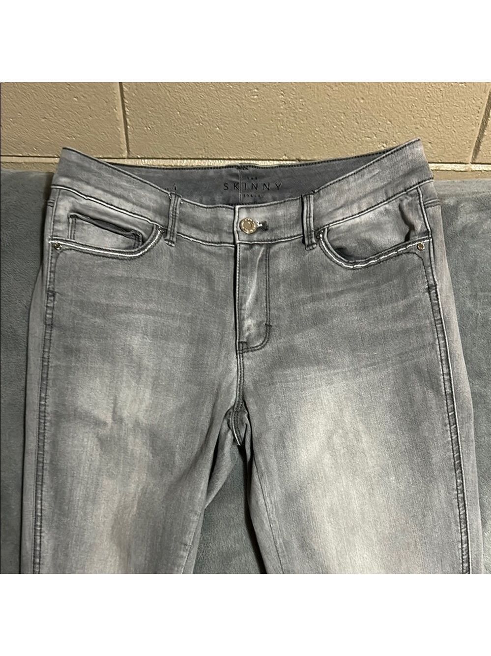 White House Black Market Women's Skinny Ankle Gray Jeans